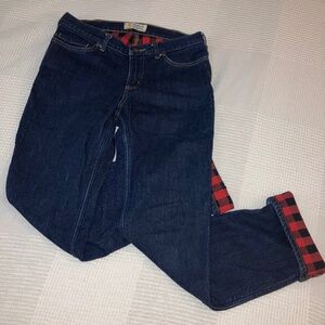 Carhartt Flannel Lined Denim Jeans Women's 8 Regular Straight Leg Original Fit